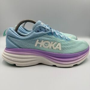 Hoka One One Bondi 8 Women's Size 9.5 B Blue Running Shoes Sneakers 1127952 ABSO